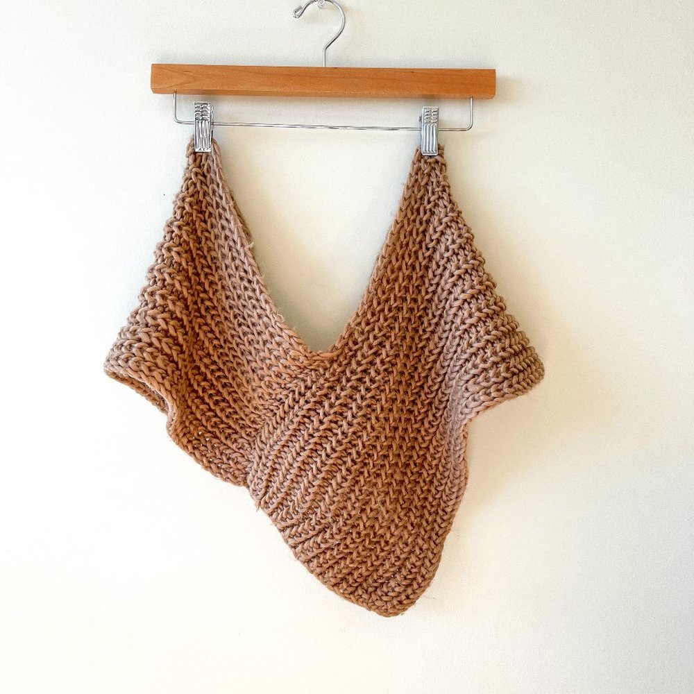 Camel Brown Chunky Knit Snood Scarf - Picture 1 of 4